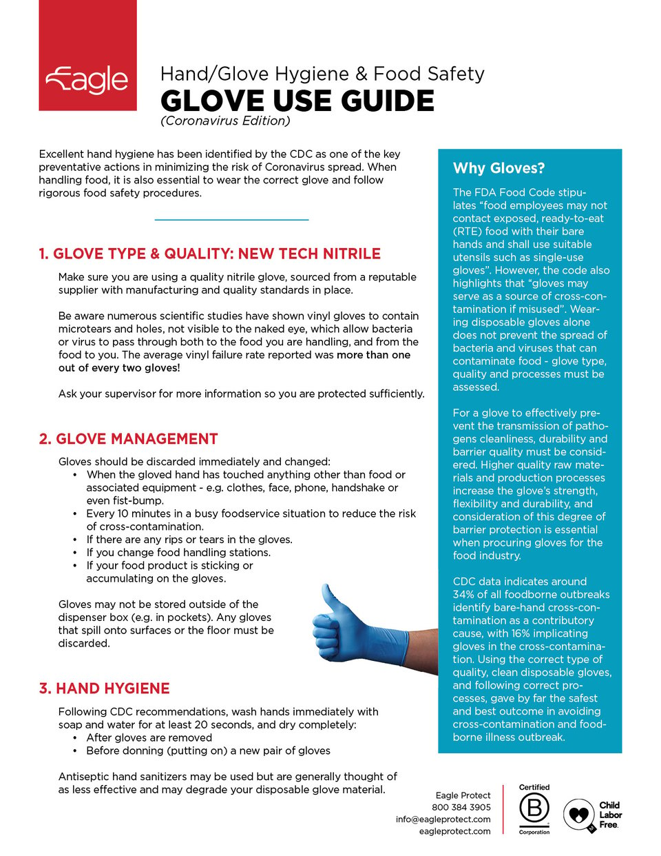 Glove Use Guide Hand/Glove Hygiene & Food Safety